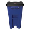 Rubbermaid Commercial 50 gal Square Trash Can, Blue, Top Door, Plastic FG9W2700BLUE